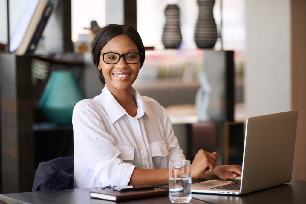 woman working