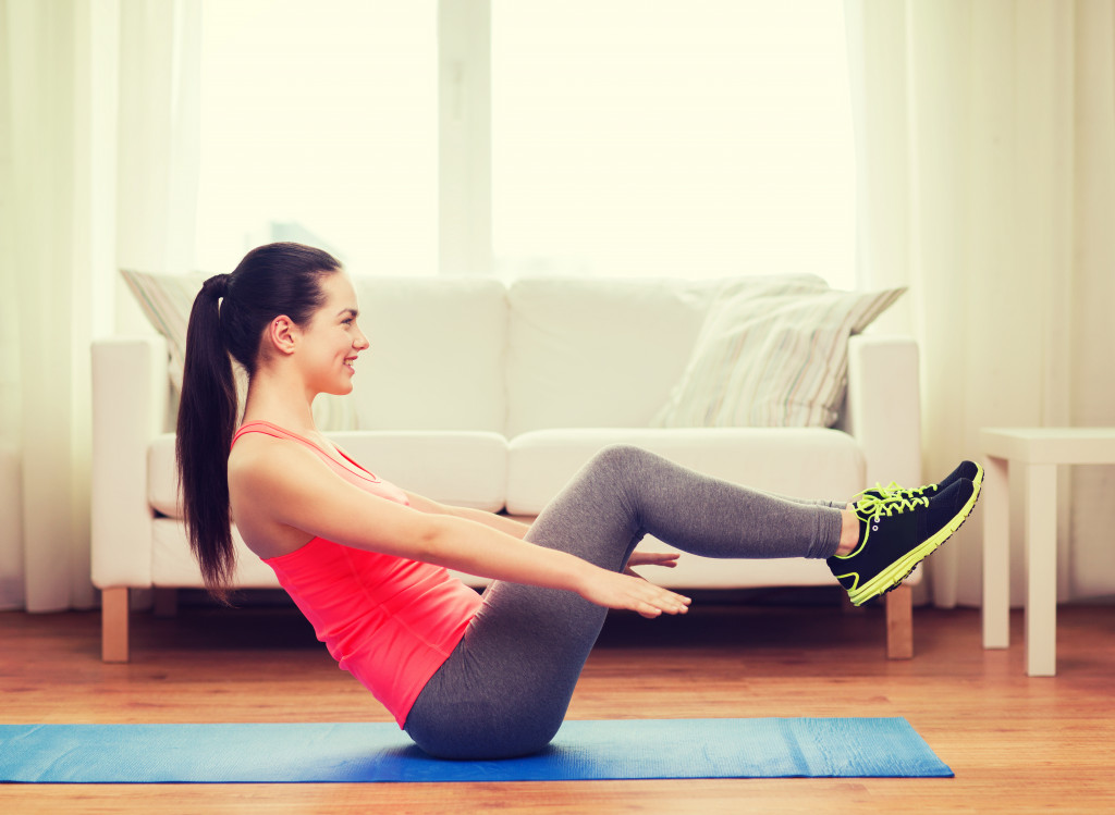 woman doing pilates