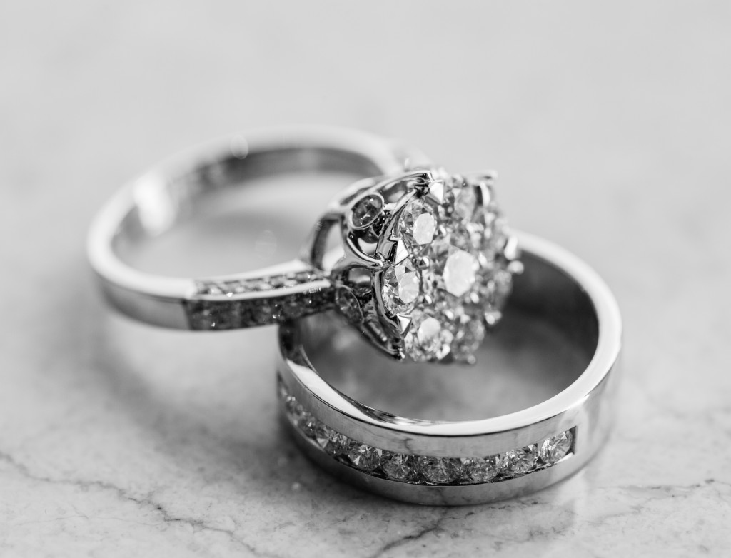 diamond wedding ring and band