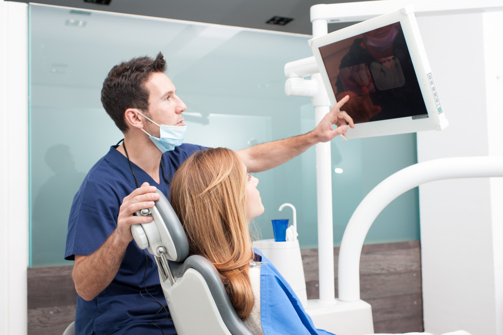 dentist checking up a patient