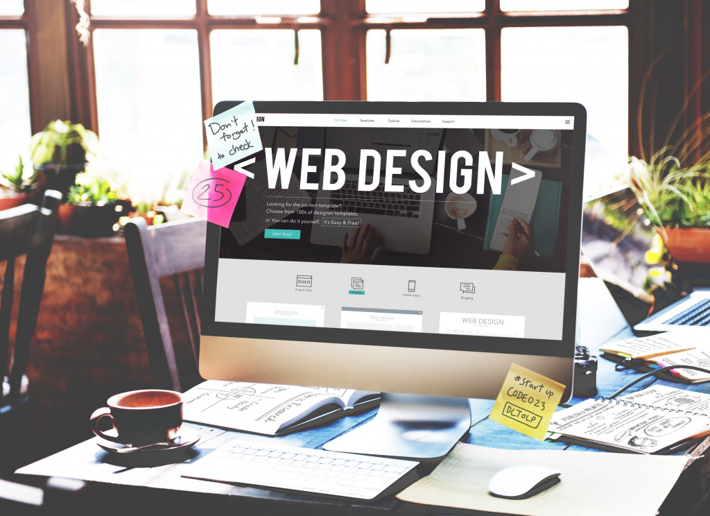 Web design concept on a desktop computer