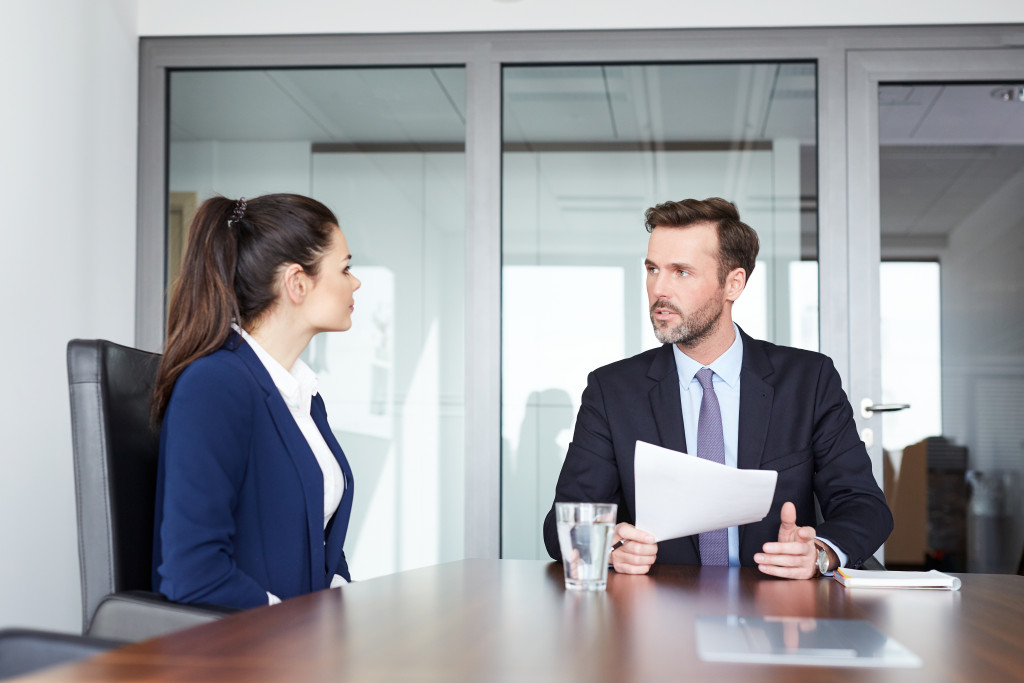 person in a meeting