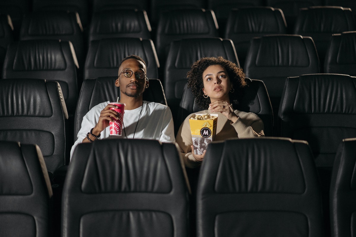 Beautiful Couple Watching a Movie
