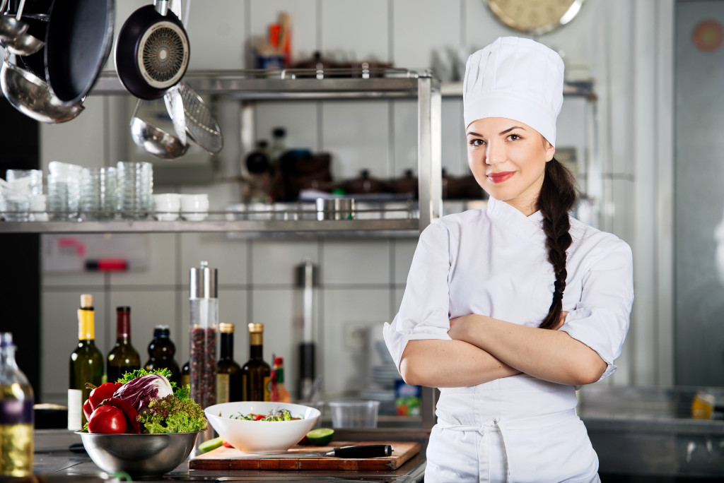 cook in the kitchen