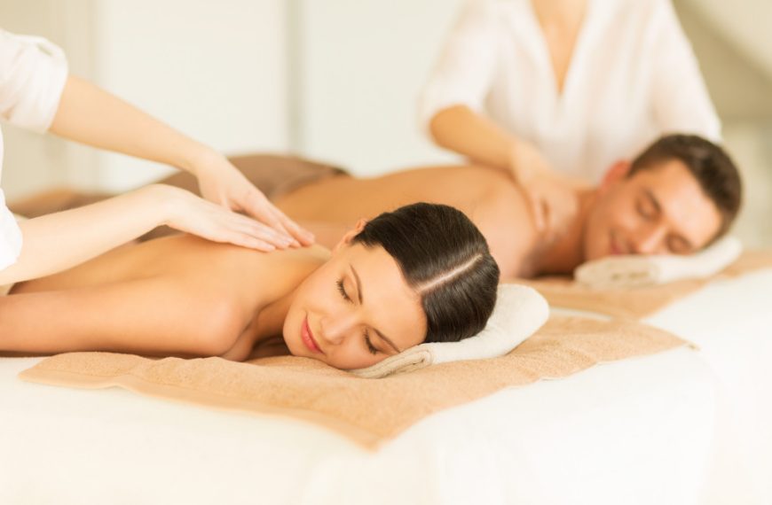 couple relaxing in a wellness spa