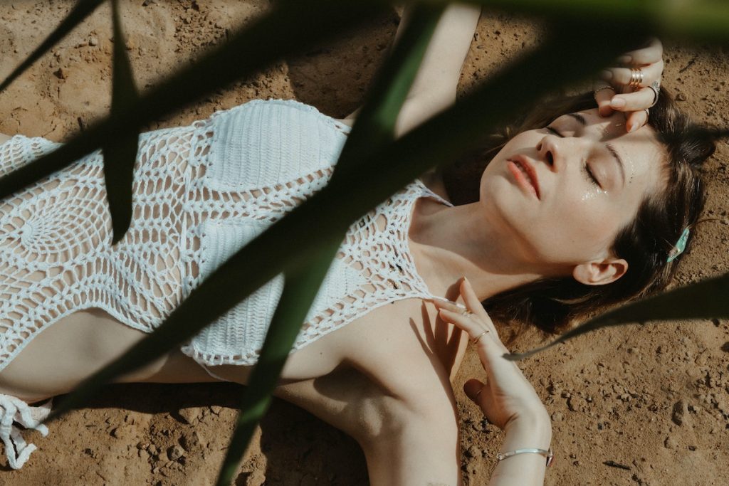girl posing wearing a swimsuit